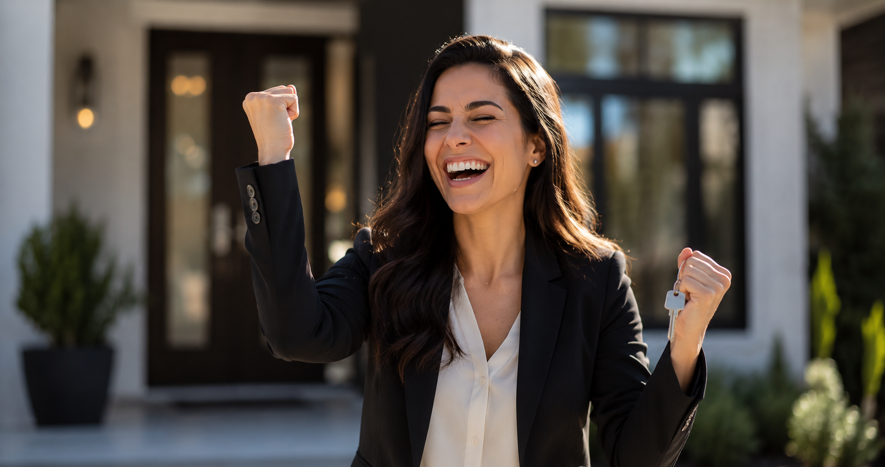 Female realtor being successful